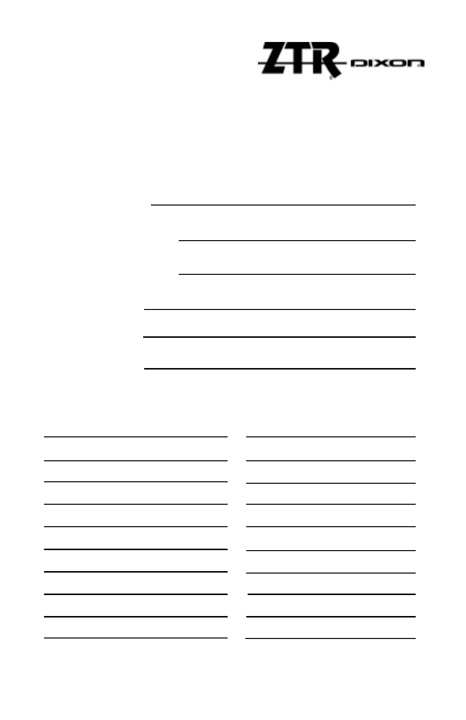 Owner’s information | Dixon SilverTip ZTR 72 User Manual | Page 55 / 56