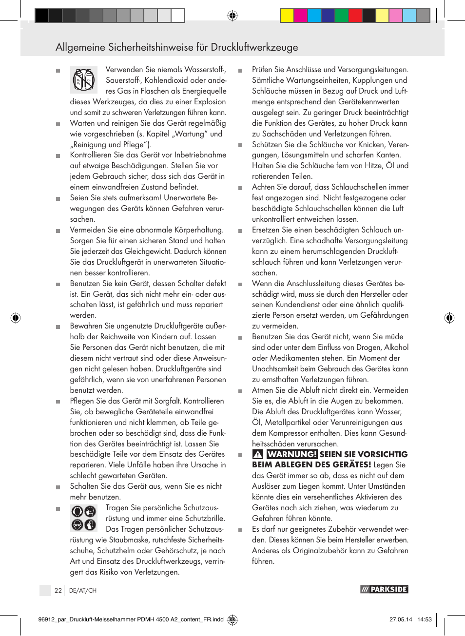 Parkside PDMH 4500 A2 User Manual | Page 22 / 45