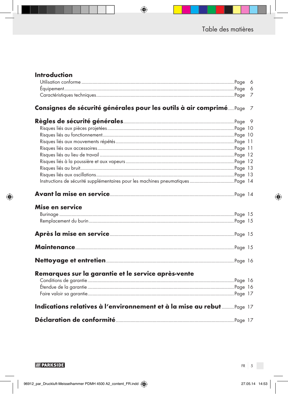 Parkside PDMH 4500 A2 User Manual | Page 5 / 45