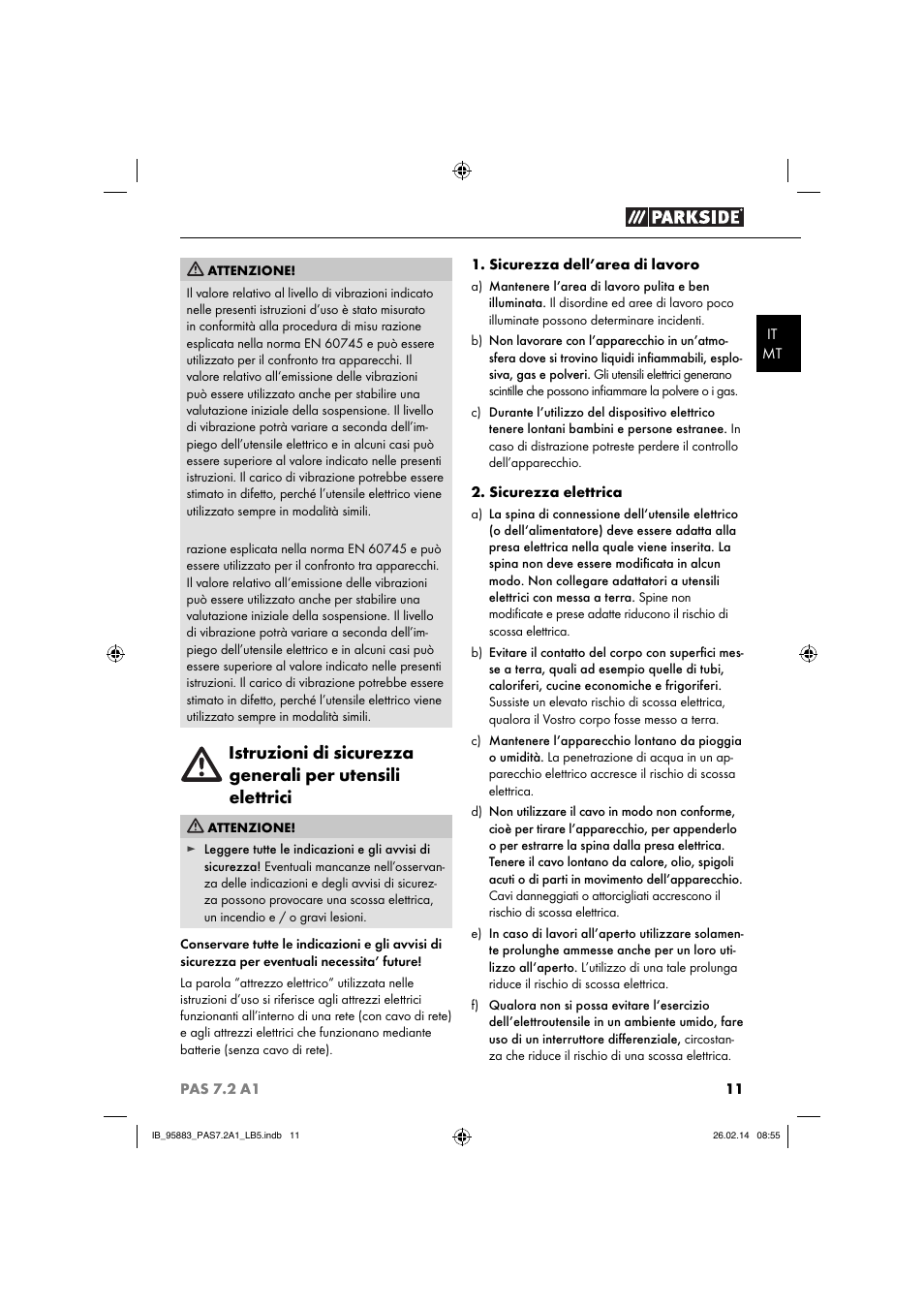 Parkside PAS 7.2 A1 User Manual | Page 14 / 46