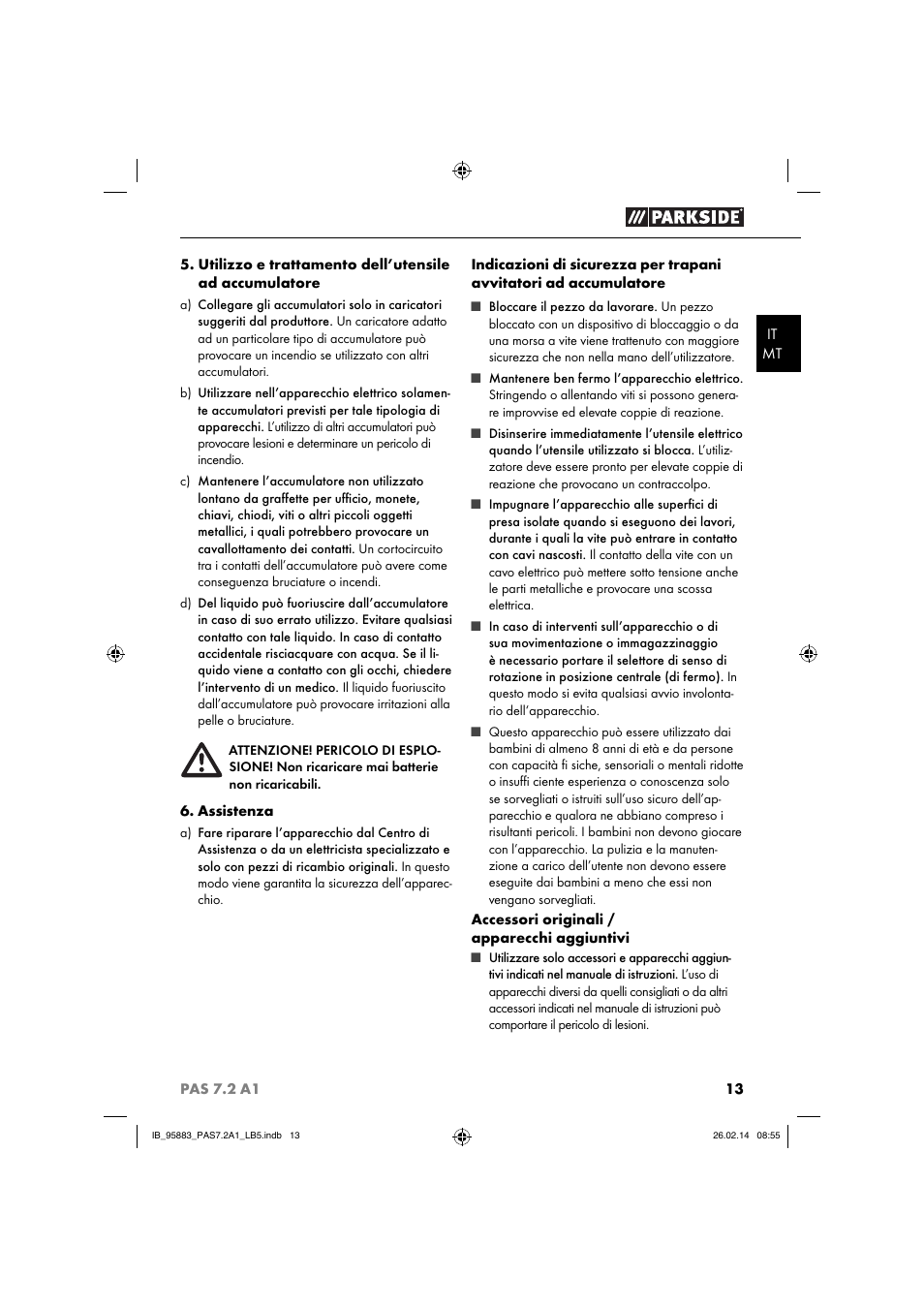 Parkside PAS 7.2 A1 User Manual | Page 16 / 46