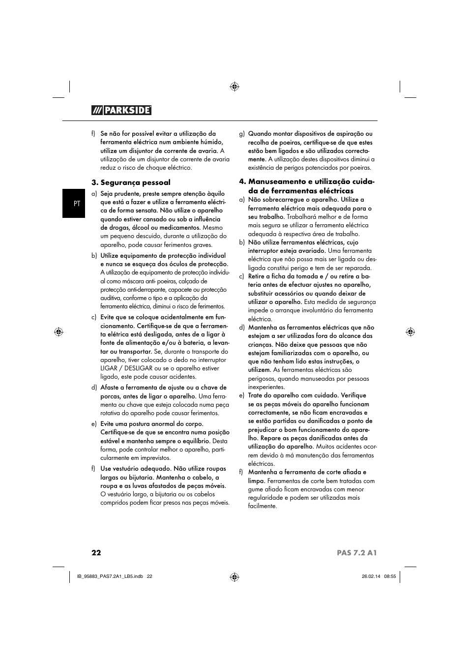 Parkside PAS 7.2 A1 User Manual | Page 25 / 46