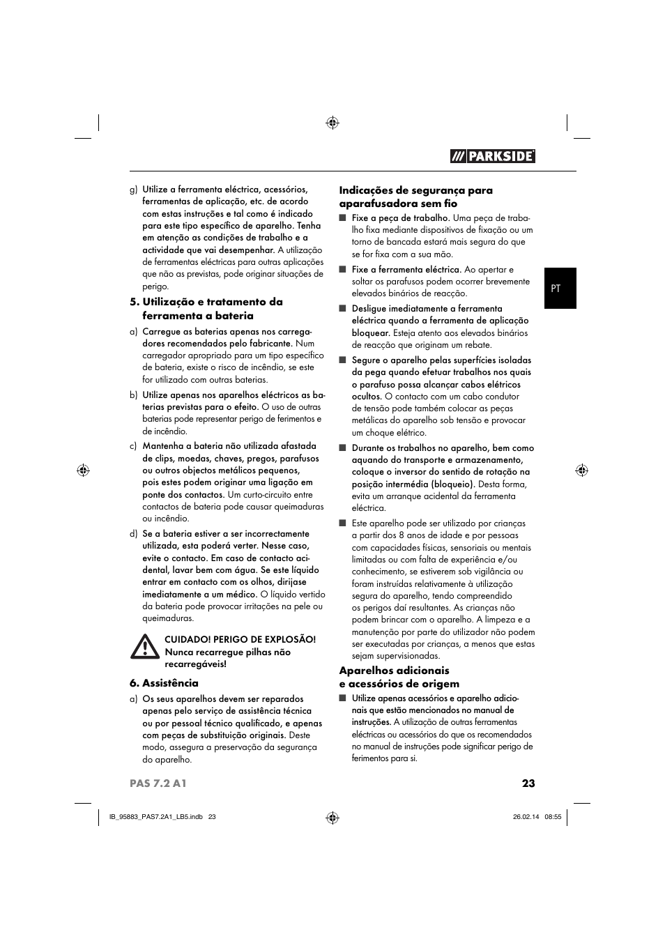 Parkside PAS 7.2 A1 User Manual | Page 26 / 46