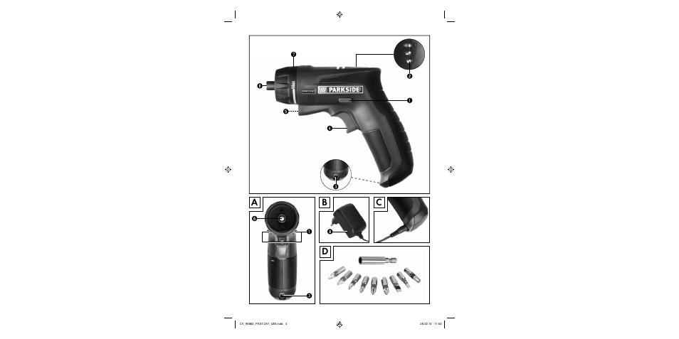 Db c a | Parkside PAS 7.2 A1 User Manual | Page 3 / 46