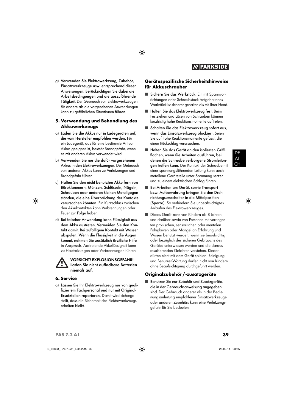 Parkside PAS 7.2 A1 User Manual | Page 42 / 46