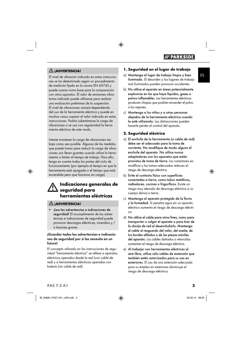 Parkside PAS 7.2 A1 User Manual | Page 6 / 46