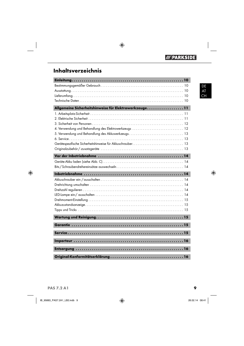 Parkside PAS 7.2 A1 User Manual | Page 12 / 28