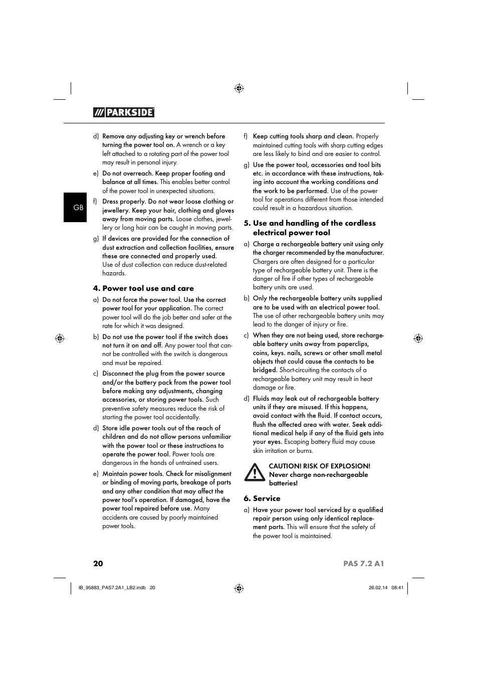 Parkside PAS 7.2 A1 User Manual | Page 23 / 28