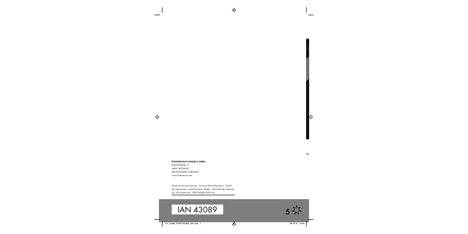 Parkside PDSP 1000 B2 User Manual | Page 45 / 45