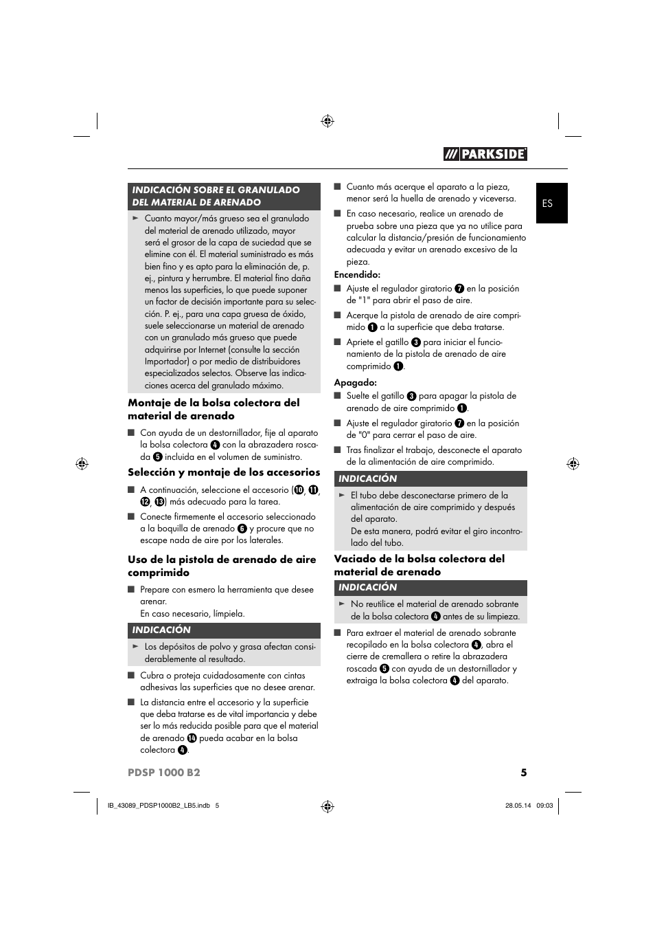 Parkside PDSP 1000 B2 User Manual | Page 9 / 45