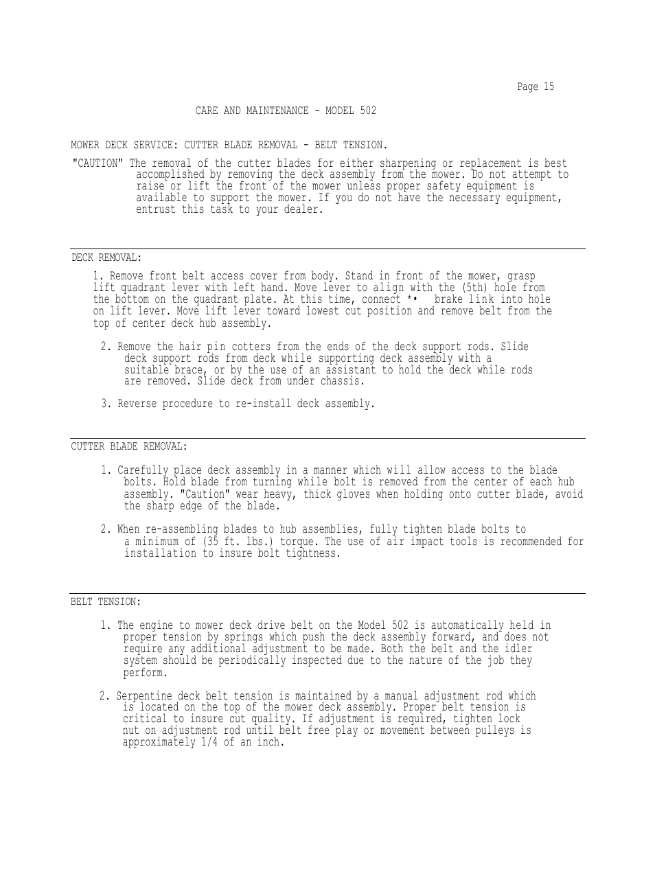 Dixon 502 User Manual | Page 18 / 36
