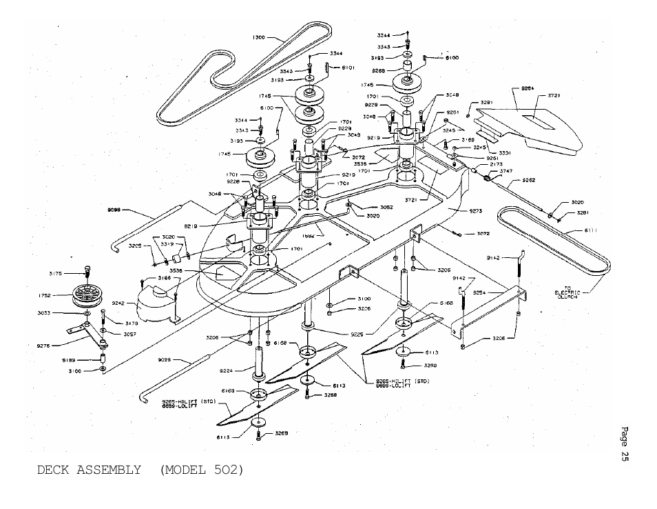 Deck assembly (model 5o2) | Dixon 502 User Manual | Page 28 / 36