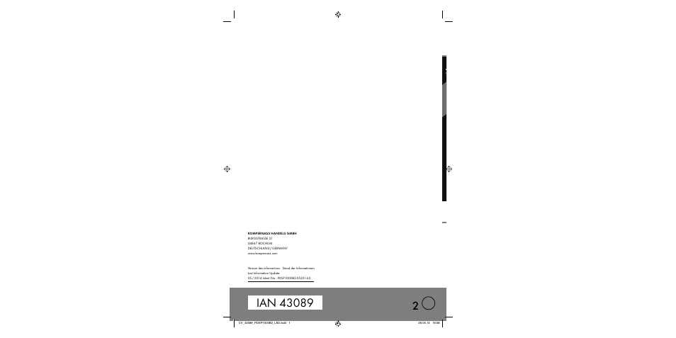 Parkside PDSP 1000 B2 User Manual | Page 29 / 29