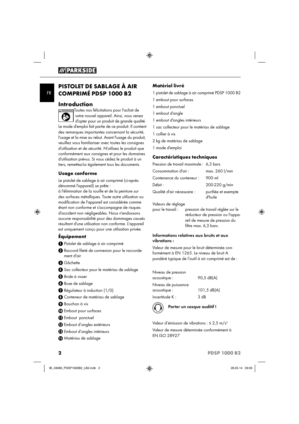 Parkside PDSP 1000 B2 User Manual | Page 6 / 29