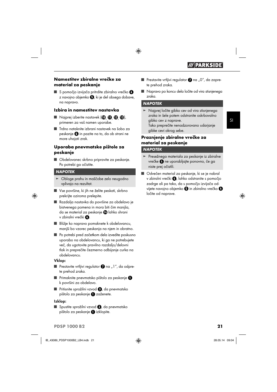 Parkside PDSP 1000 B2 User Manual | Page 25 / 53