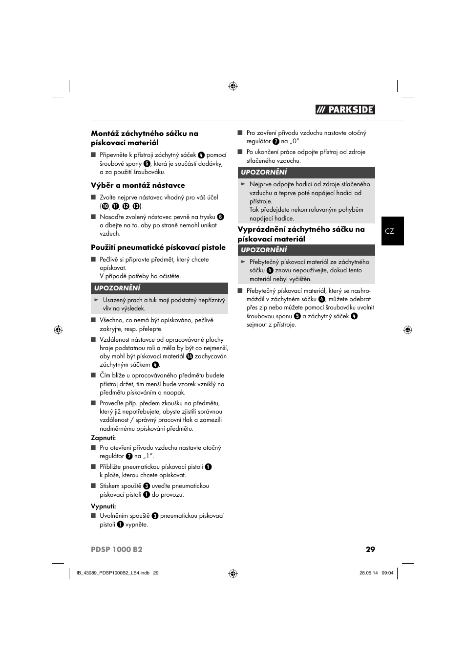 Parkside PDSP 1000 B2 User Manual | Page 33 / 53