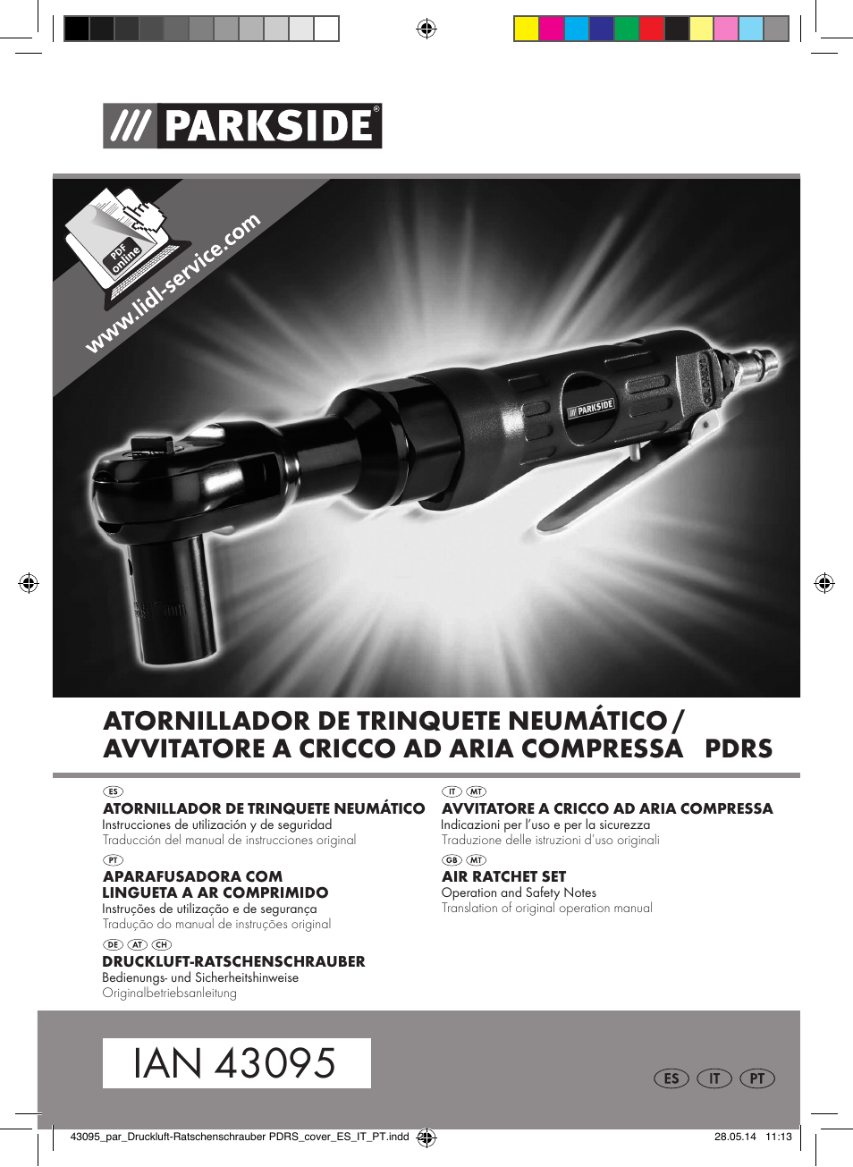 Parkside AIR RATCHET SET PDRS User Manual | 62 pages
