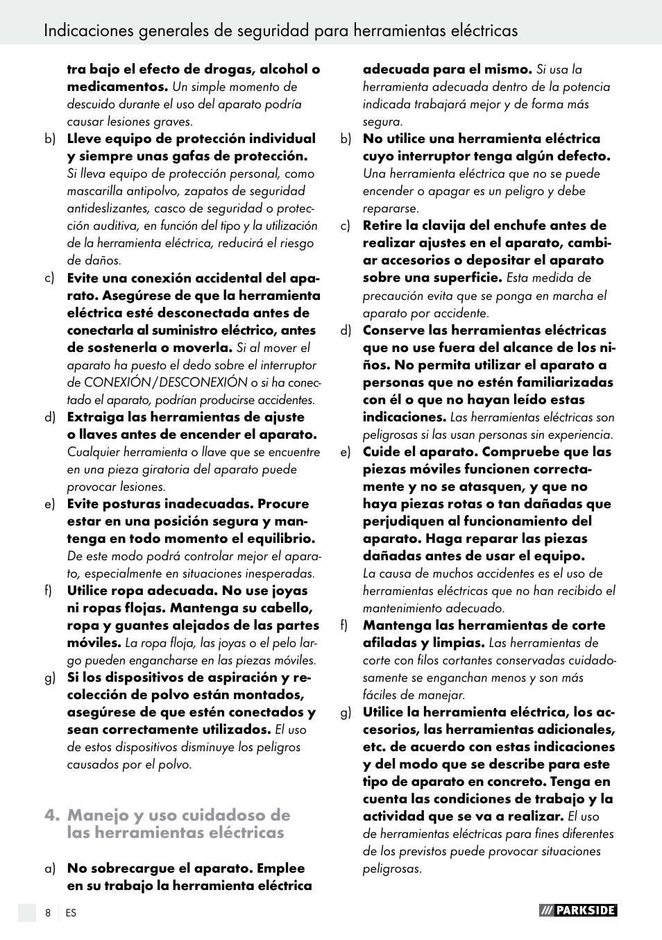 Parkside PFS 100 C3 User Manual | Page 8 / 52