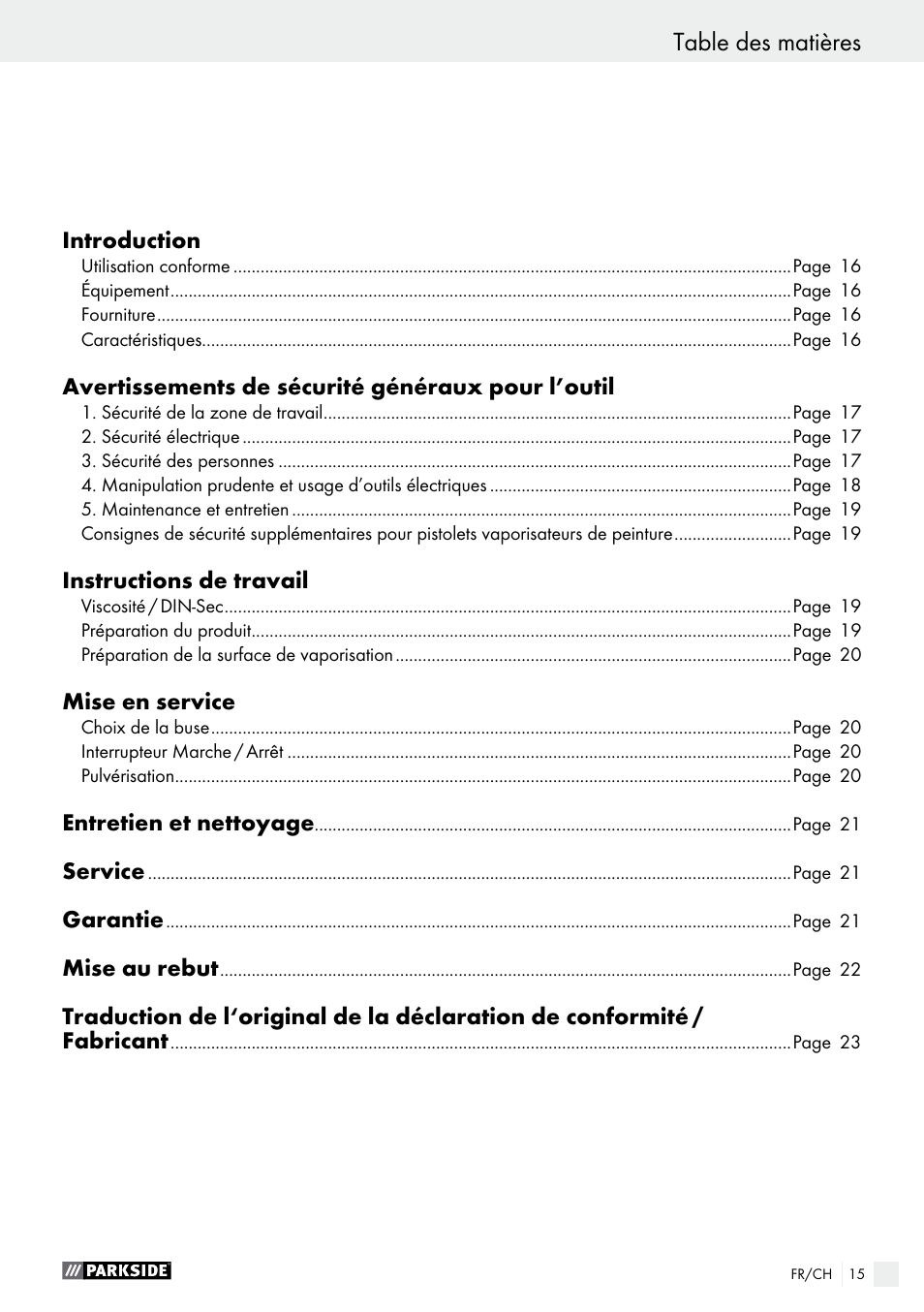 Parkside PFS 100 C3 User Manual | Page 15 / 43