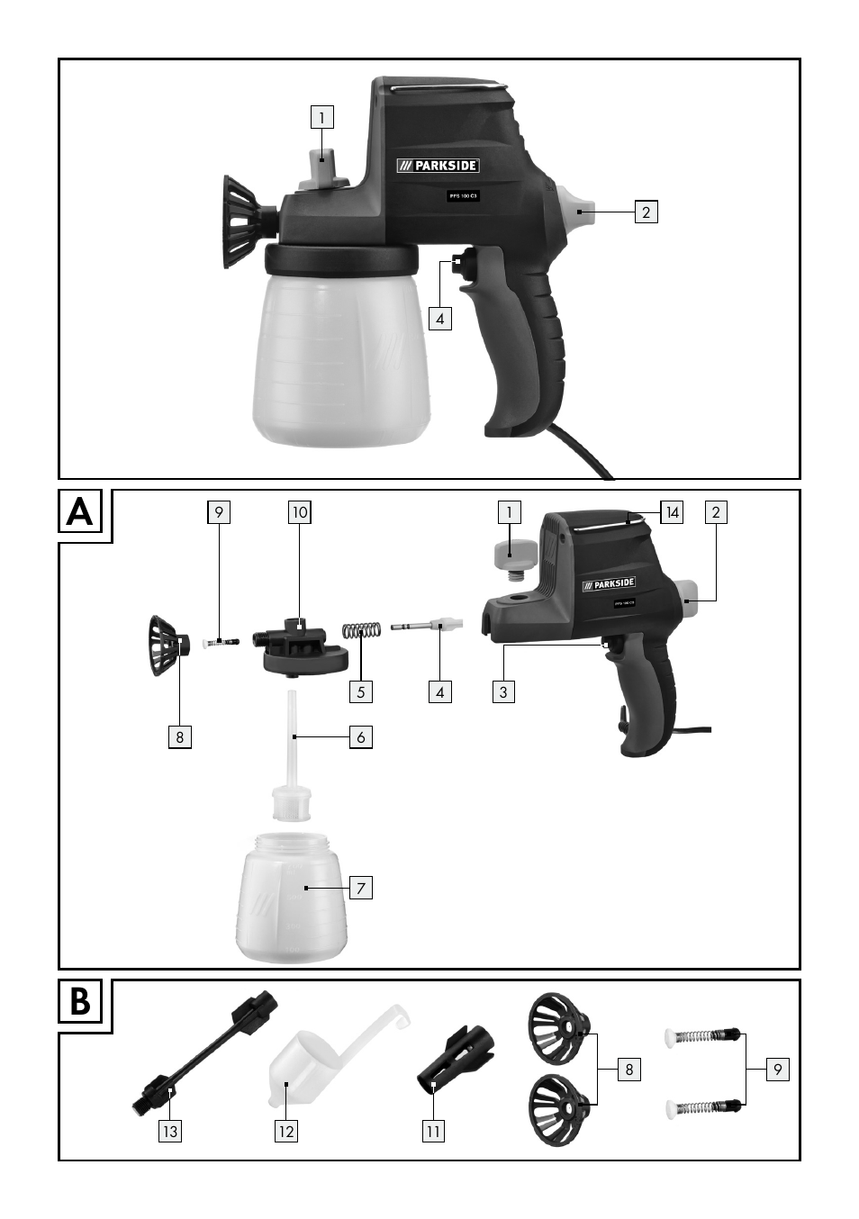 Parkside PFS 100 C3 User Manual | Page 3 / 43