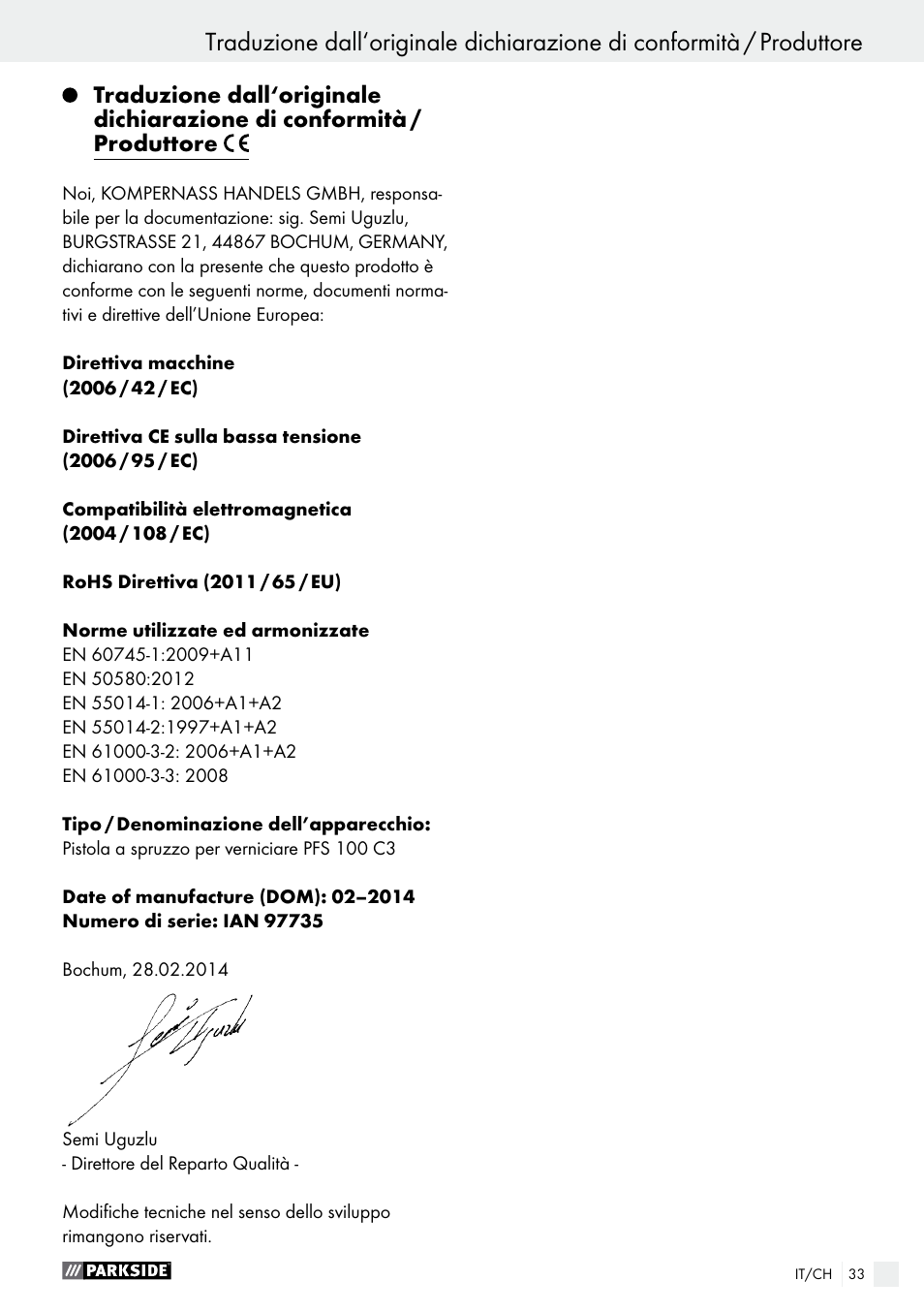 Parkside PFS 100 C3 User Manual | Page 33 / 43