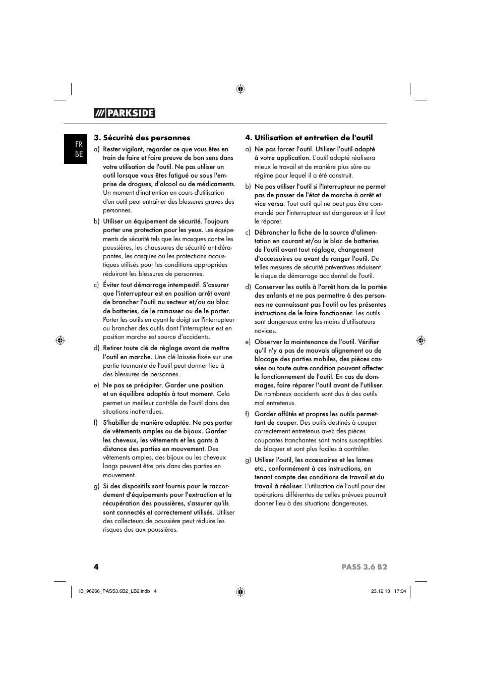 Parkside PASS 3.6 B2 User Manual | Page 7 / 28