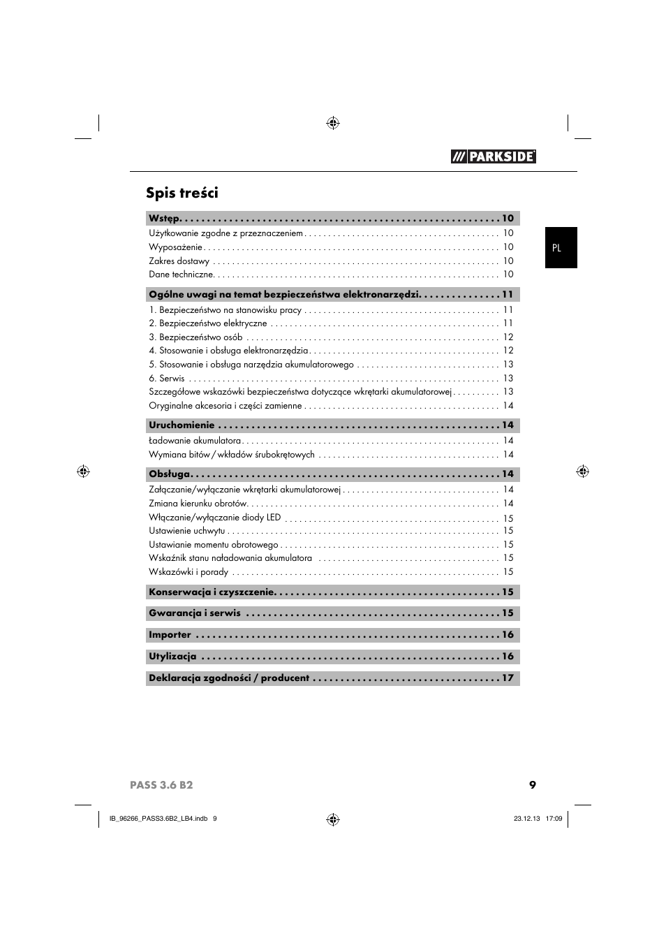 Parkside PASS 3.6 B2 User Manual | Page 12 / 62