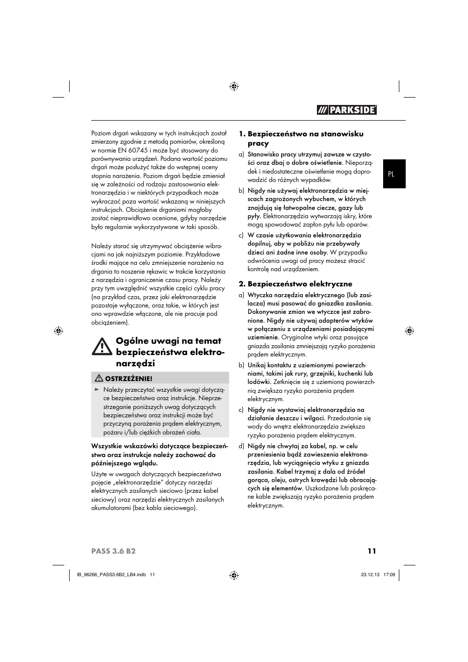 Parkside PASS 3.6 B2 User Manual | Page 14 / 62