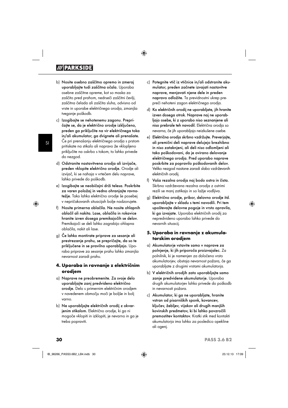 Parkside PASS 3.6 B2 User Manual | Page 33 / 62