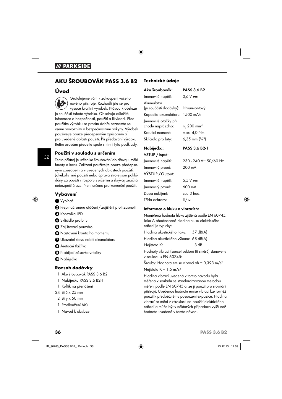 Aku šroubovák pass 3.6 b2 úvod | Parkside PASS 3.6 B2 User Manual | Page 39 / 62