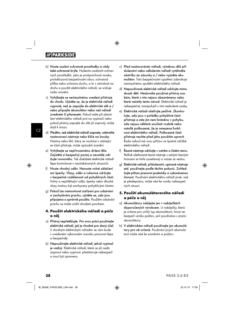 Parkside PASS 3.6 B2 User Manual | Page 41 / 62