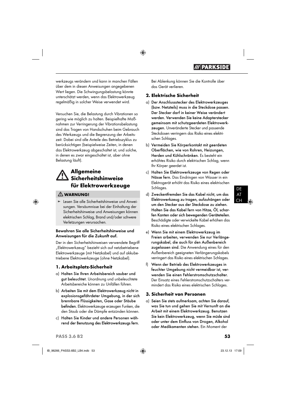 Parkside PASS 3.6 B2 User Manual | Page 56 / 62