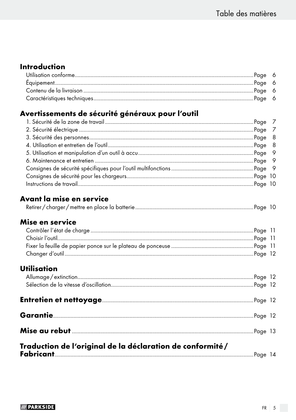 Parkside PAMFW 10.8 A1 User Manual | Page 5 / 34