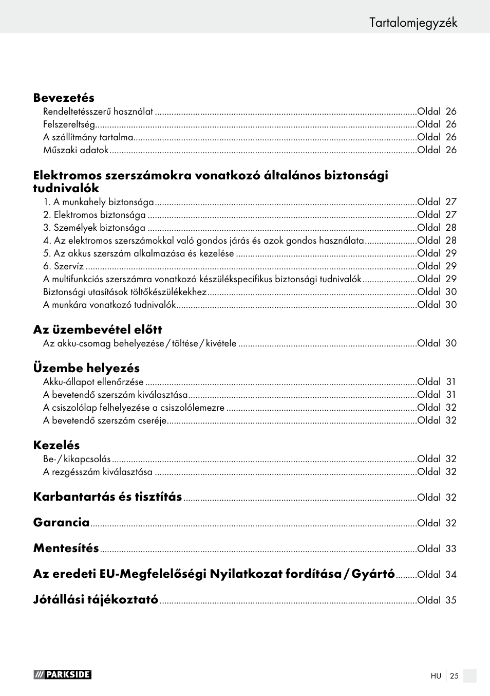 Parkside PAMFW 10.8 A1 User Manual | Page 25 / 77