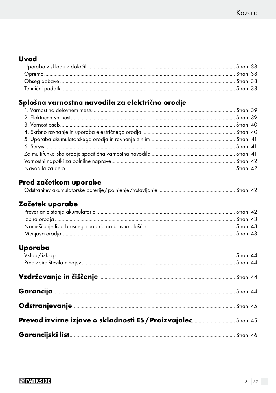Jótállási tájékoztató kazalo | Parkside PAMFW 10.8 A1 User Manual | Page 37 / 77