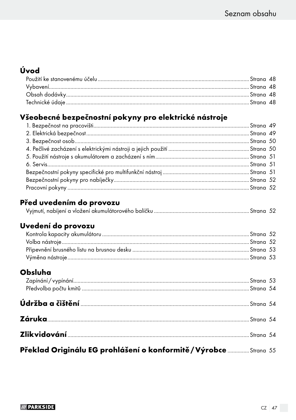Parkside PAMFW 10.8 A1 User Manual | Page 47 / 77