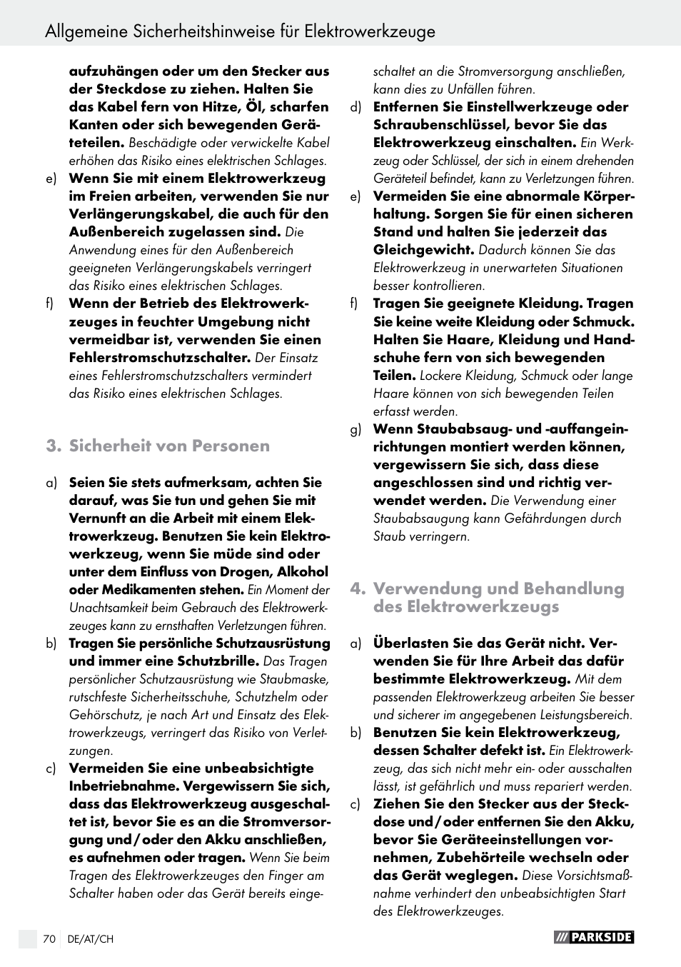 Parkside PAMFW 10.8 A1 User Manual | Page 70 / 77