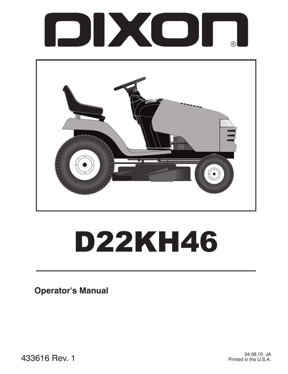 Dixon 433616 User Manual | 30 pages
