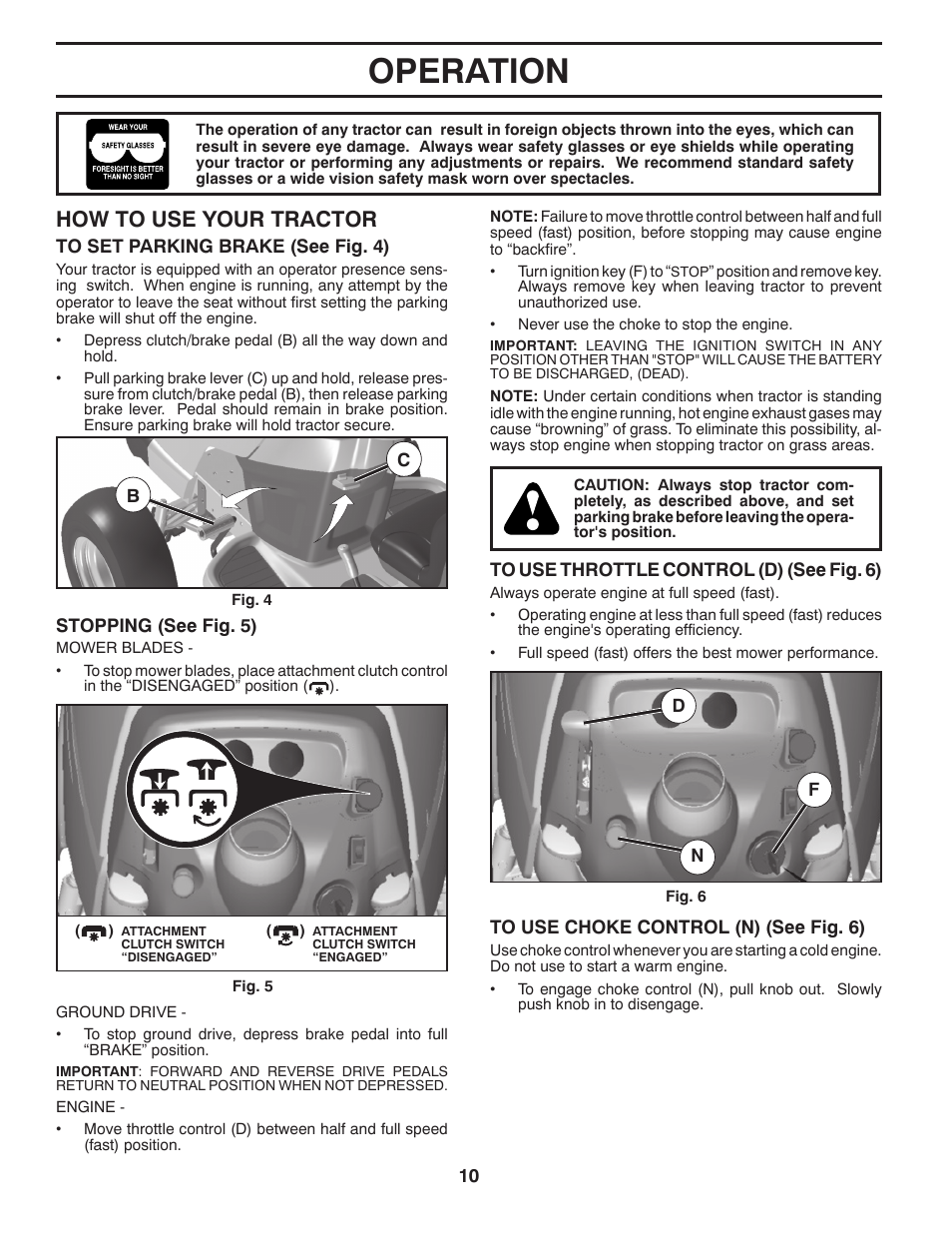 Operation, How to use your tractor | Dixon 433616 User Manual | Page 10 / 30