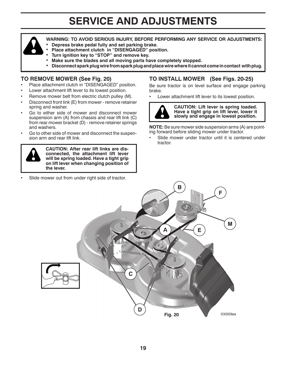 Service and adjustments | Dixon 433616 User Manual | Page 19 / 30