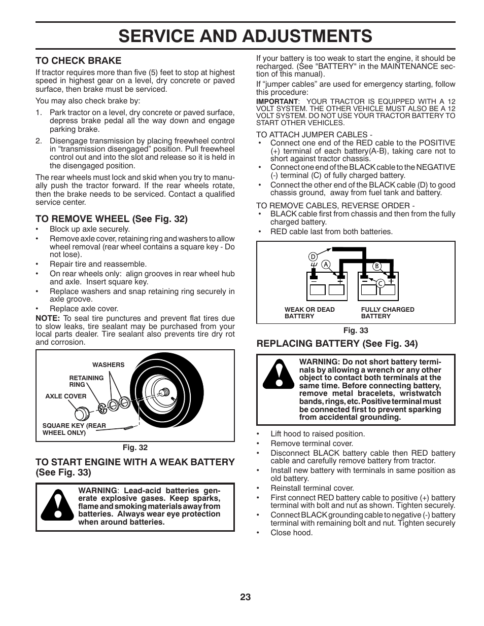 Service and adjustments | Dixon 433616 User Manual | Page 23 / 30
