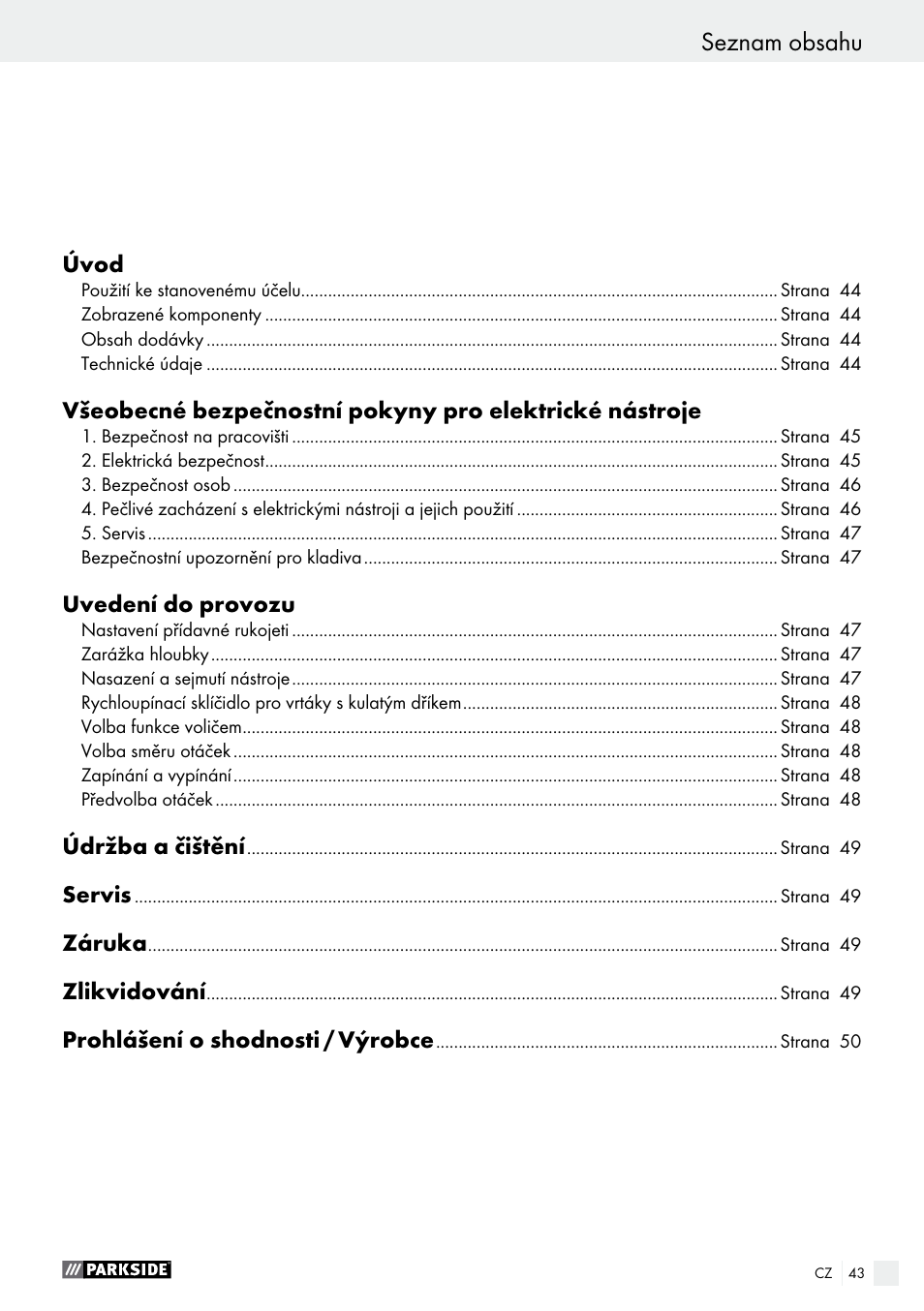 Parkside PBH 1050 A1 User Manual | Page 43 / 68