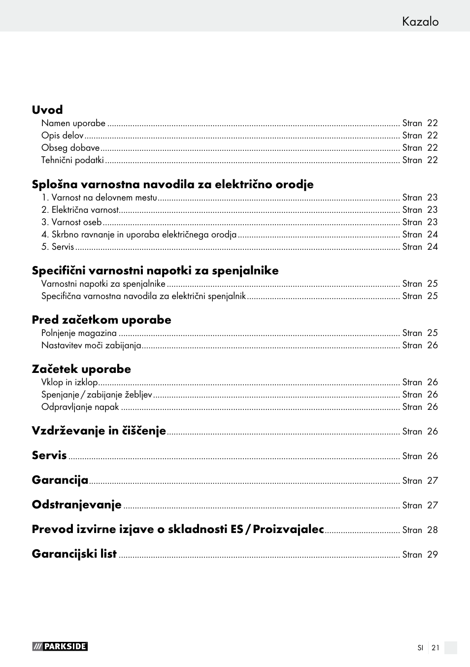 Parkside PET 25 B1 User Manual | Page 21 / 55