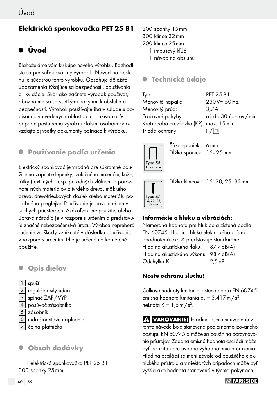 Parkside PET 25 B1 User Manual | Page 40 / 55