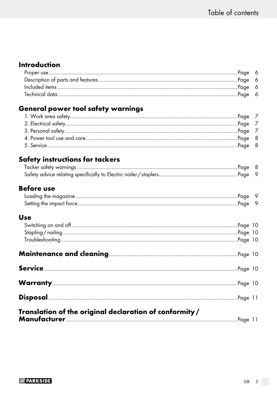 Parkside PET 25 B1 User Manual | Page 5 / 55