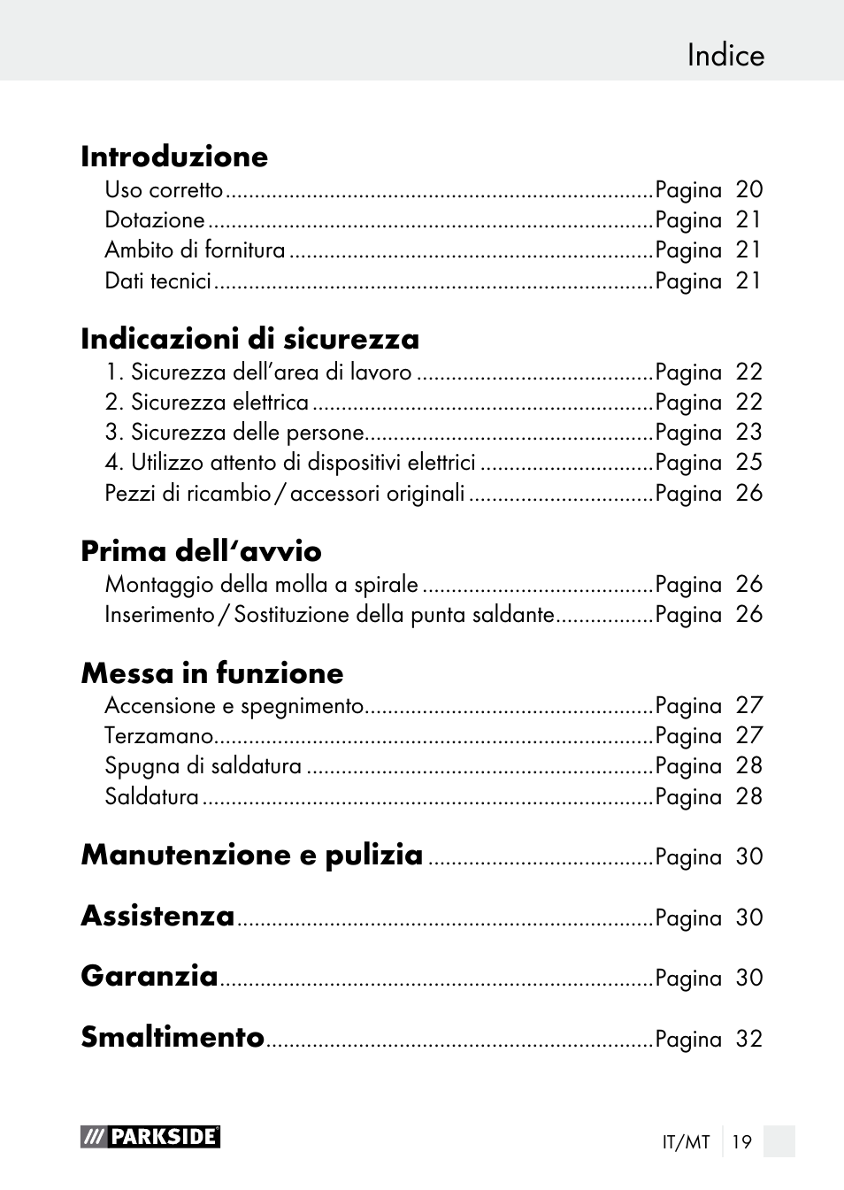 Indice desecho del producto | Parkside PLBS 30 A1 User Manual | Page 19 / 75