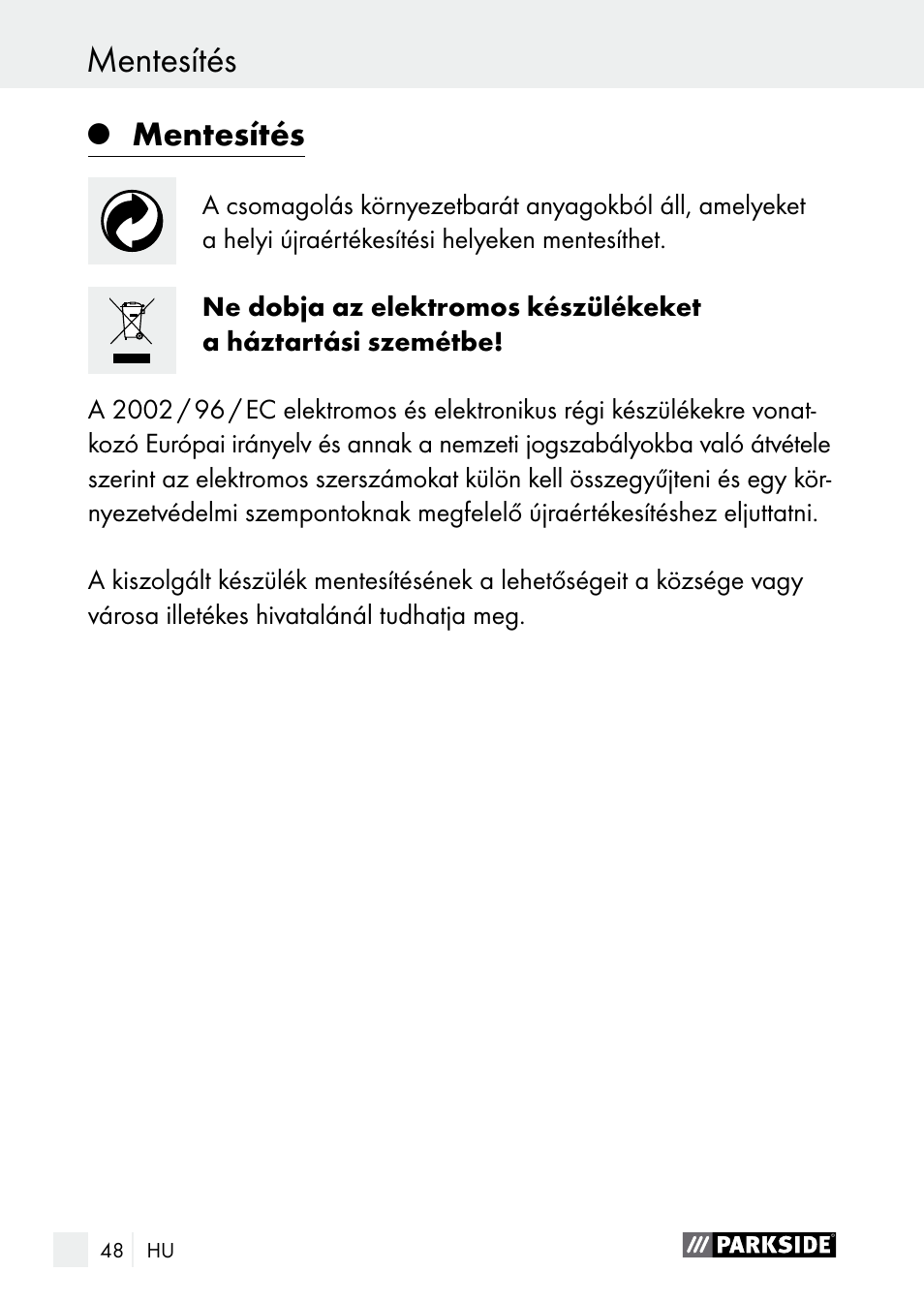 Mentesítés, Kazalo | Parkside PLBS 30 A1 User Manual | Page 48 / 105