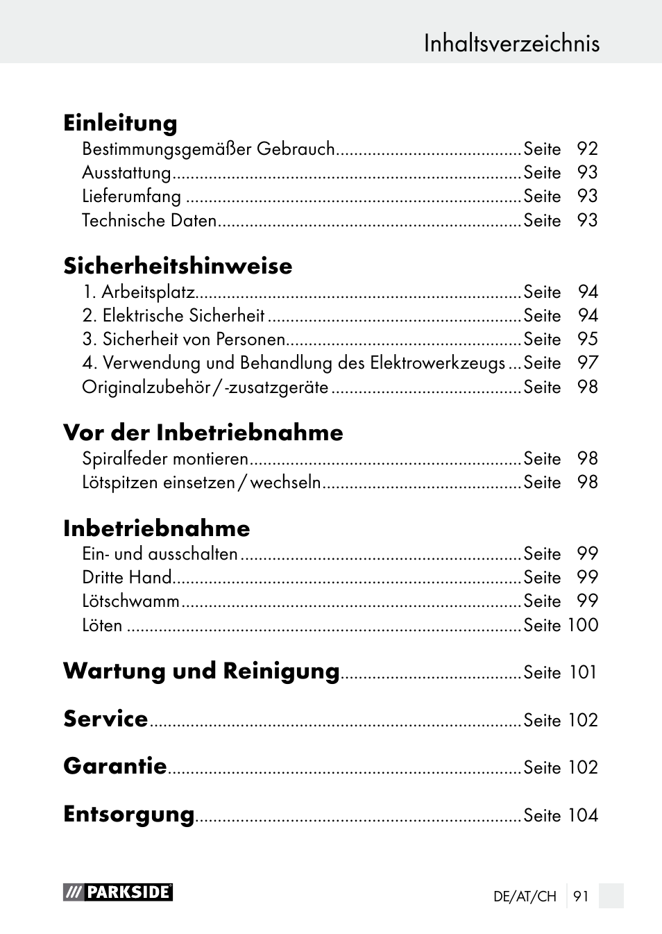 Parkside PLBS 30 A1 User Manual | Page 91 / 105