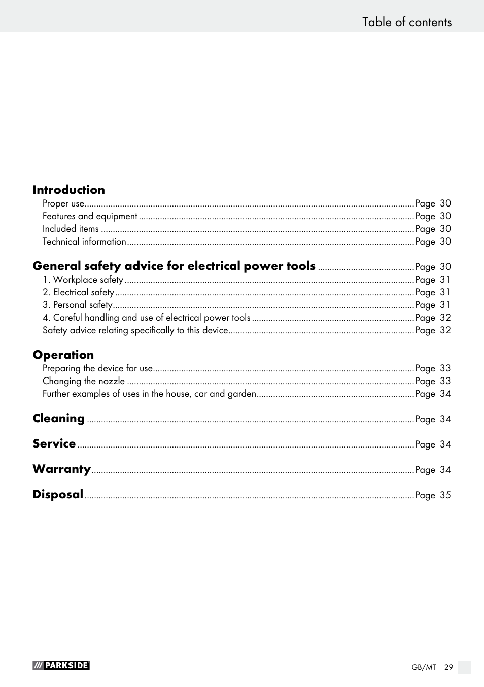 Parkside PHLG 2000 B1 User Manual | Page 29 / 44