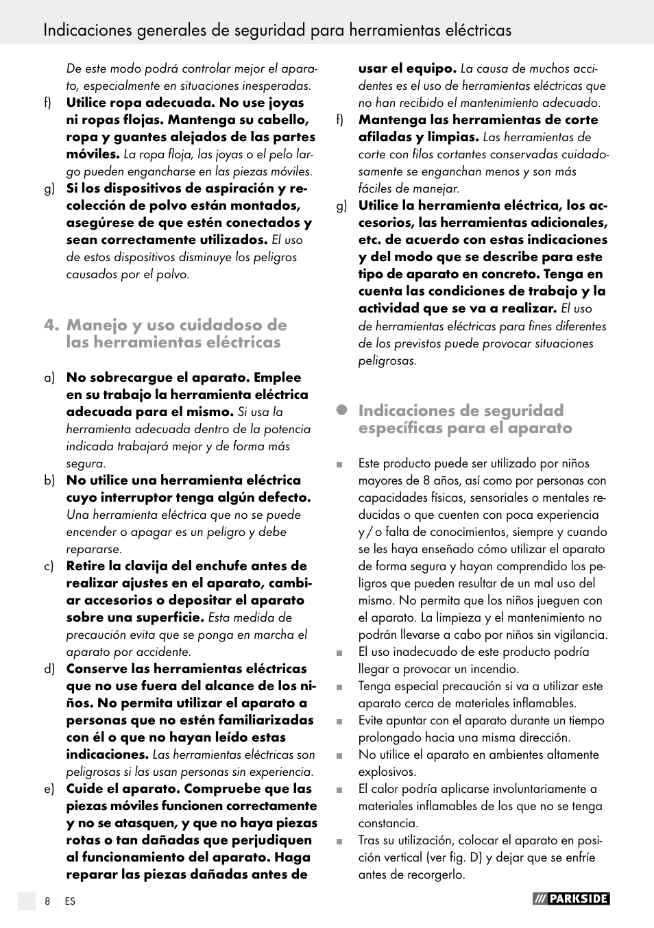 Parkside PHLG 2000 B1 User Manual | Page 8 / 44